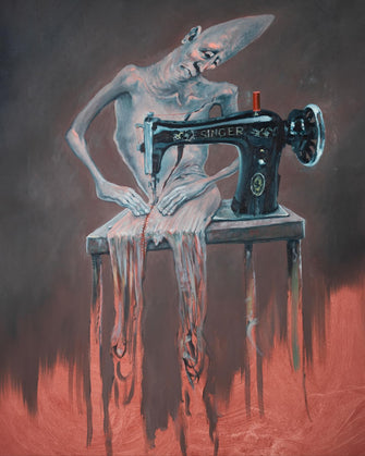 "viver é um rasgar-se e remendar-se" — Pintura Original