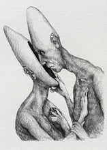 homem beijando alguém que não está lá — Desenho Original
