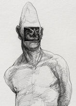 homem desconfortavelmente em si — Desenho Original