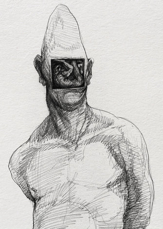 homem desconfortavelmente em si — Desenho Original