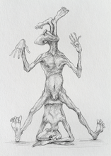 homem empalado, em si mesmo — Desenho Original