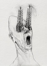 homem explorando melancolias profundas — Desenho Original