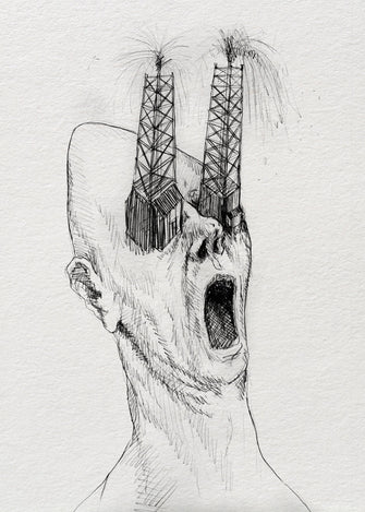 homem explorando melancolias profundas — Desenho Original