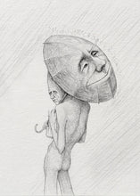 homem protegido debaixo de um sorriso bobo — Desenho Original