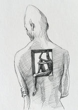 homem sentado à beira de uma lembrança — Desenho Original