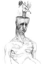 homem afogado em si tentando salvar um detalhe — Desenho Original
