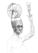 homem correndo para vencer na vida, parado — Desenho Original