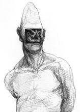 homem desconfortavelmente em si — Desenho Original