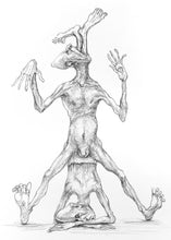 homem empalado, em si mesmo — Desenho Original