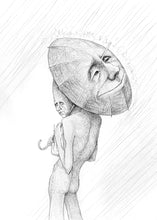 homem protegido debaixo de um sorriso bobo — Desenho Original
