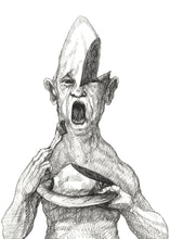 homem saboreando a parte mais amarga de si — Desenho Original